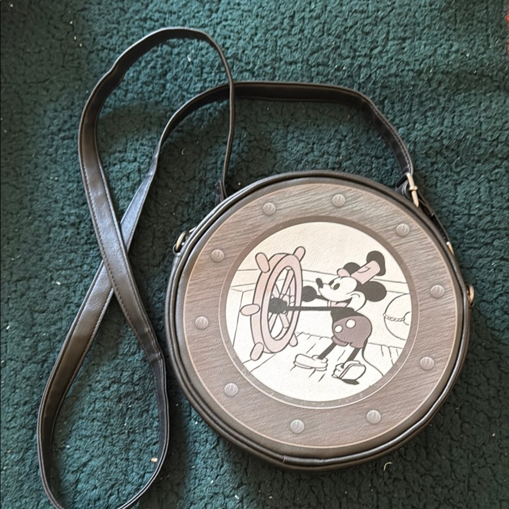 Disney Loungefly Brown and Cream Crossbody Bag